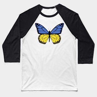 Ukraine Flag Butterfly Baseball T-Shirt